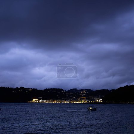 very nice view of la spezia gulf in the night.Shot take from lerici