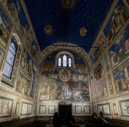 Photo for PADUA, ITALY - JANUARY 17, 2024: Inside Scrovegni Chapel with 14th century frescoes by Giotto. - Royalty Free Image