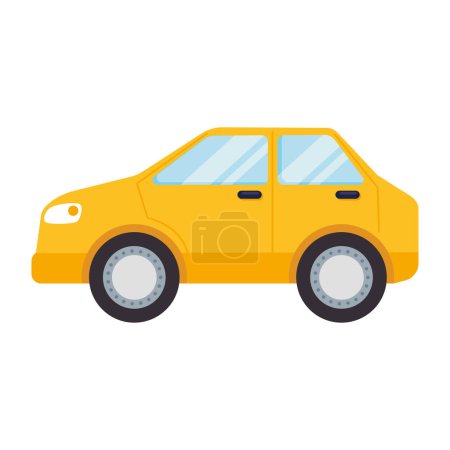 yellow car vehicle transport icon