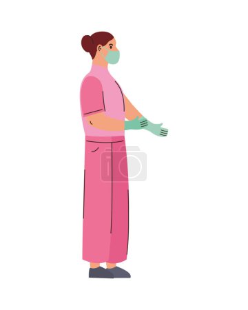 Illustration for Female doctor with pink uniform - Royalty Free Image