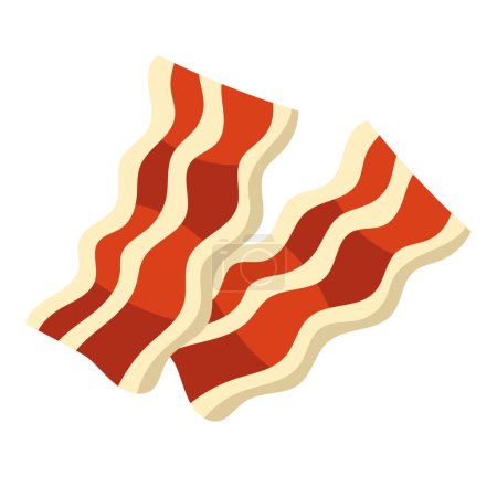 Illustration for Fresh delicious bacon food icon - Royalty Free Image