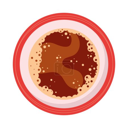 Ilustración de Taza de bebida de café vista aérea icono - Imagen libre de derechos