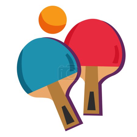 Illustration for Ping pong rackets and ball equipment - Royalty Free Image