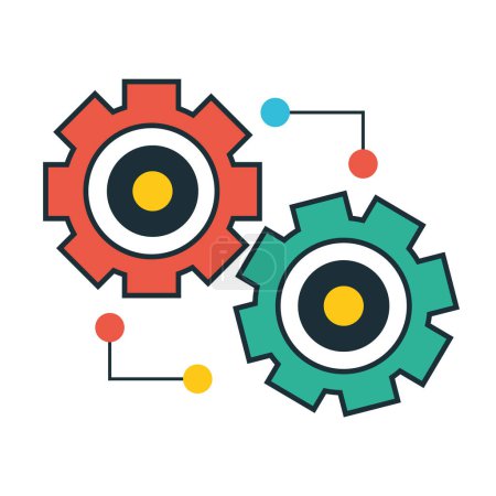 Illustration for Gears cogs setting machine icons - Royalty Free Image