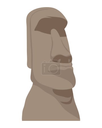 Ilustración de Cabeza moai famoso icono hito - Imagen libre de derechos