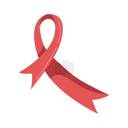 Illustration for AIDS red ribbon emblem icon - Royalty Free Image