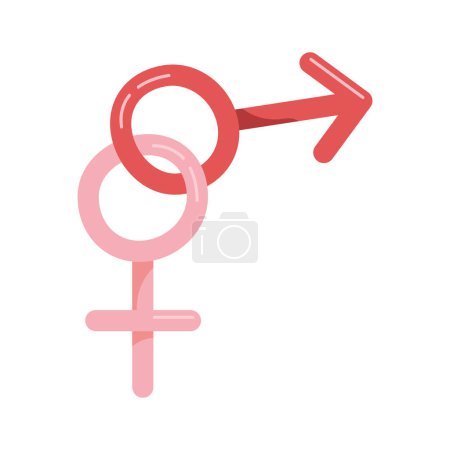 Illustration for Pink sexual genders symbols icon - Royalty Free Image