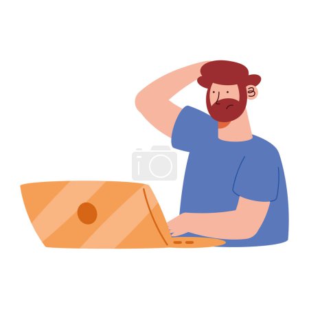man using laptop device tech puzzle 620368226