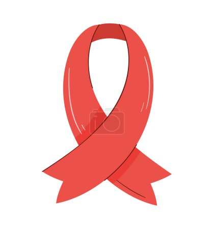 Illustration for World AIDS day red ribbon icon - Royalty Free Image