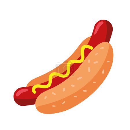 Téléchargez les illustrations : Hot dog fast food icône - en licence libre de droit