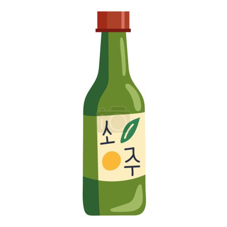 Illustration for Soju bottle korean product icon - Royalty Free Image