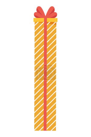 Ilustración de Icono de caja de regalo de rayas amarillas - Imagen libre de derechos
