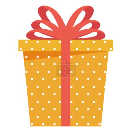 Illustration for Yellow dotted gift box icon - Royalty Free Image