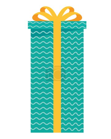 Téléchargez les illustrations : Cadeau vert ondulé boîte cadeau présent - en licence libre de droit