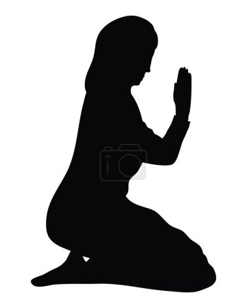 Illustration for Mary virgin manger silhouette style - Royalty Free Image