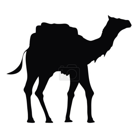 Téléchargez les illustrations : Icône de style silhouette de chameau marche - en licence libre de droit