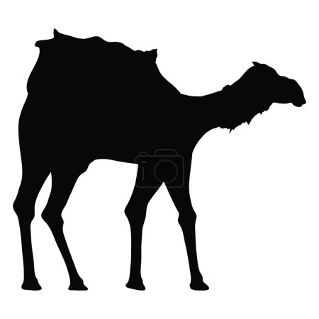 Illustration for Camel animal black silhouette style icon - Royalty Free Image