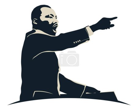 Illustration for Martin Luther King afro character - Royalty Free Image