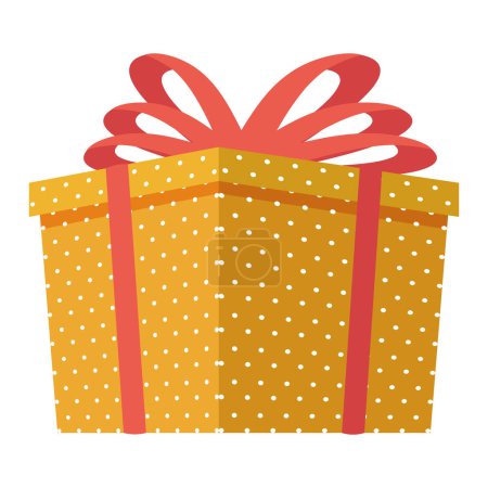 Téléchargez les illustrations : Orange pointillé cadeau icône cadeau - en licence libre de droit