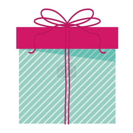 Illustration for Green gift with pink top icon - Royalty Free Image