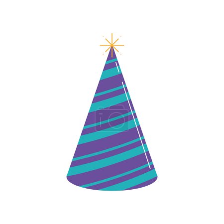 Illustration for Striped party hat accessory icon - Royalty Free Image