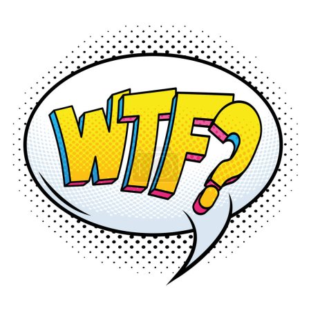wtf pop art lettering comic style poster