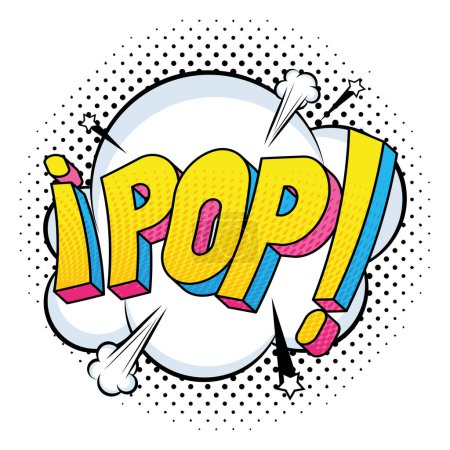 Téléchargez les illustrations : Affiche pop word lettering style bande dessinée - en licence libre de droit