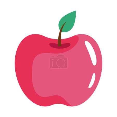 Téléchargez les illustrations : Pomme fraîche fruit icône rouge - en licence libre de droit