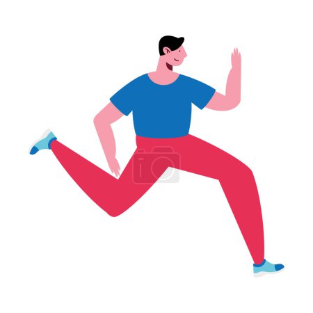 Ilustración de Joven atleta masculino corriendo carácter - Imagen libre de derechos