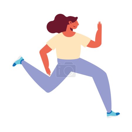 Illustration for Young female athlete running character - Royalty Free Image
