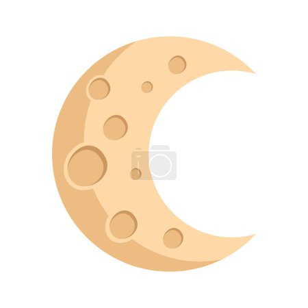 Illustration for Ispace crescent moon icon isolated - Royalty Free Image