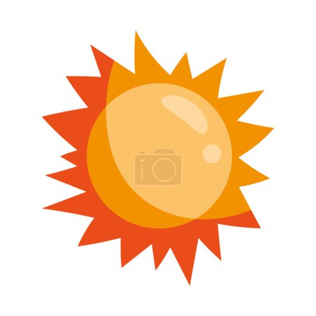 Téléchargez les illustrations : Été saison soleil isolé icône - en licence libre de droit
