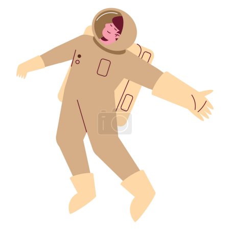 Illustration for Astronaut wearing beige suit character - Royalty Free Image