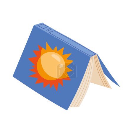 Ilustración de Libro historia con el icono del sol - Imagen libre de derechos