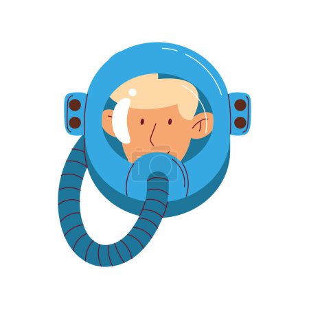 Illustration for Astronaut head with helmet character - Royalty Free Image