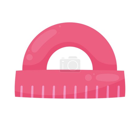 Illustration for Red protractor school supply icon - Royalty Free Image