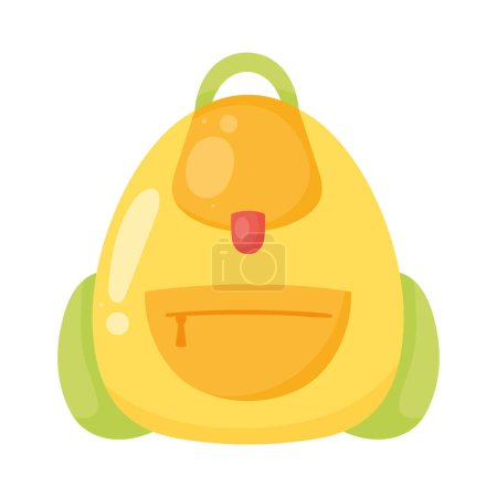 Illustration for Yellow school bag equipment icon - Royalty Free Image