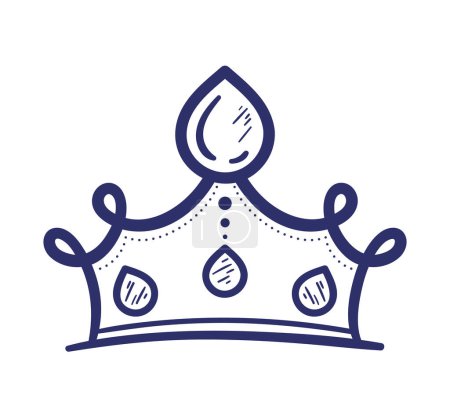 Téléchargez les illustrations : Reine couronne royauté croquis icône - en licence libre de droit