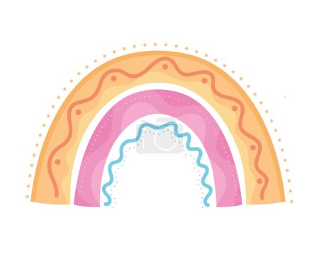 Illustration for Rainbow fairytale with waves icon - Royalty Free Image