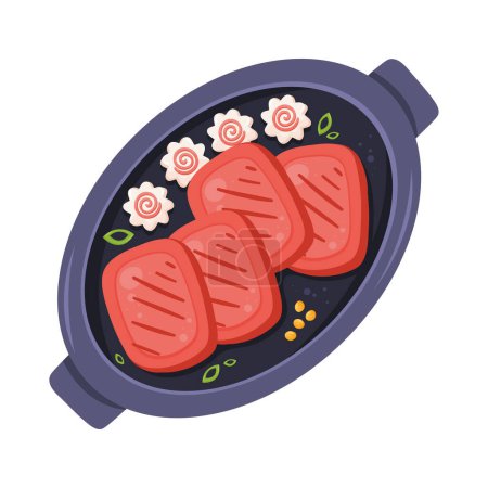 Téléchargez les illustrations : Hotpots et biscuits icône de la nourriture coréenne - en licence libre de droit