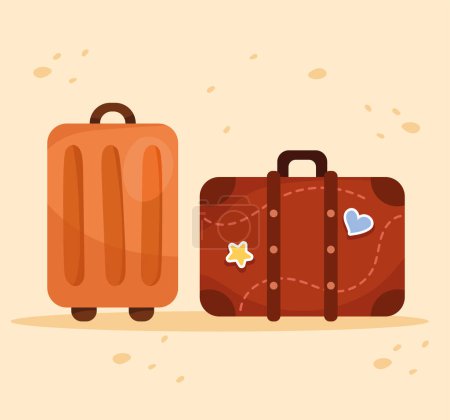 Illustration for Pair of travel suitcases icons - Royalty Free Image