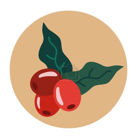 Illustration for Coffee grains and leafs icon - Royalty Free Image