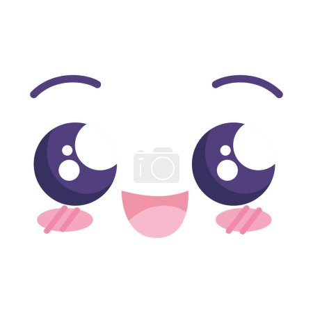 Illustration for Happy kawaii face comic character - Royalty Free Image