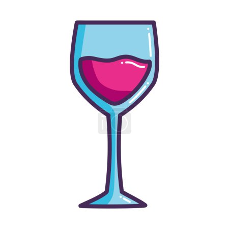 Téléchargez les illustrations : Vin rouge frais boisson icône - en licence libre de droit