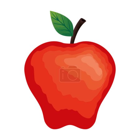 Ilustración de Fruta fresca de manzana icono saludable - Imagen libre de derechos