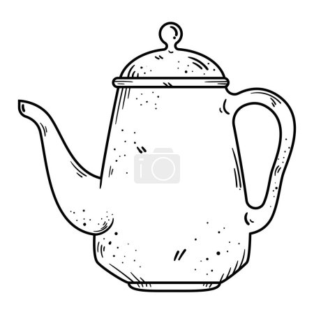 Illustration for Coffee in teapot utensil icon - Royalty Free Image