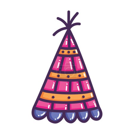 Illustration for Pink party hat accessory icon - Royalty Free Image