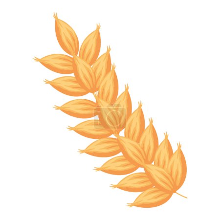 Illustration for Golden barley spike nature icon - Royalty Free Image