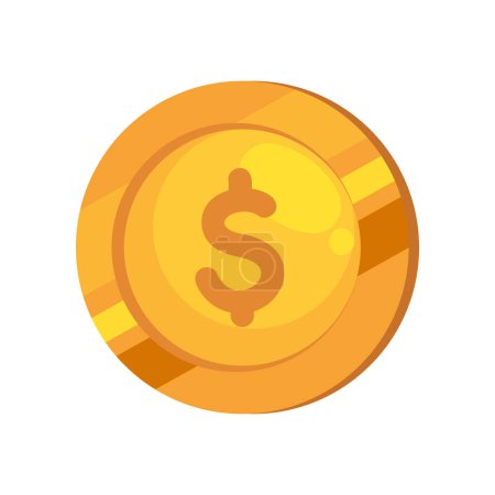 Illustration for Coin money dollar golden icon - Royalty Free Image