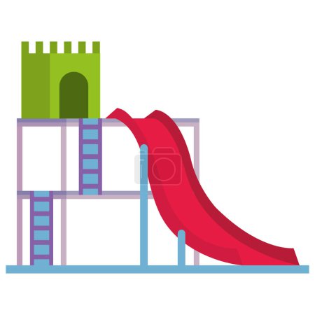 Ilustración de Diapositiva de parque infantil con el icono del castillo - Imagen libre de derechos